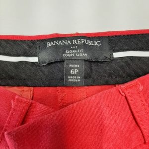 Banana Republic Red Sloan fit pants size 6p EUC